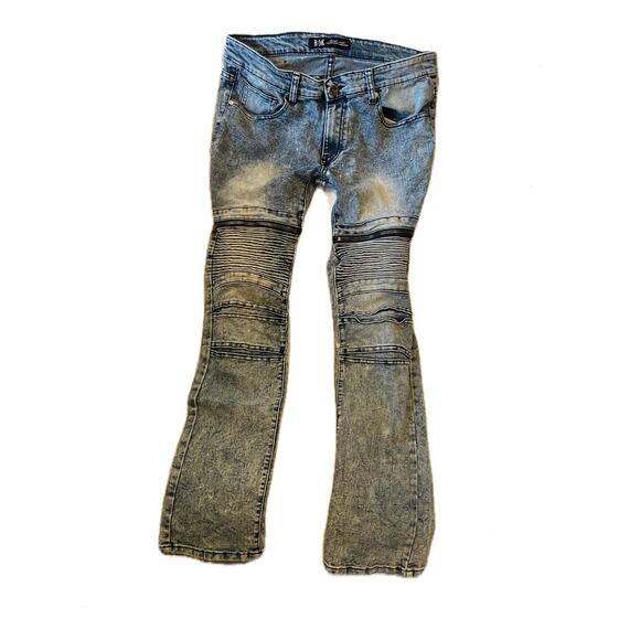 Rock Handcrafted Ribbed Slim Fit Jeans Mens 34x32 - Picture 1 of 5